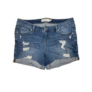 Torrid Denim Shorts Size 14 Distressed Cuffed Mid-Rise
